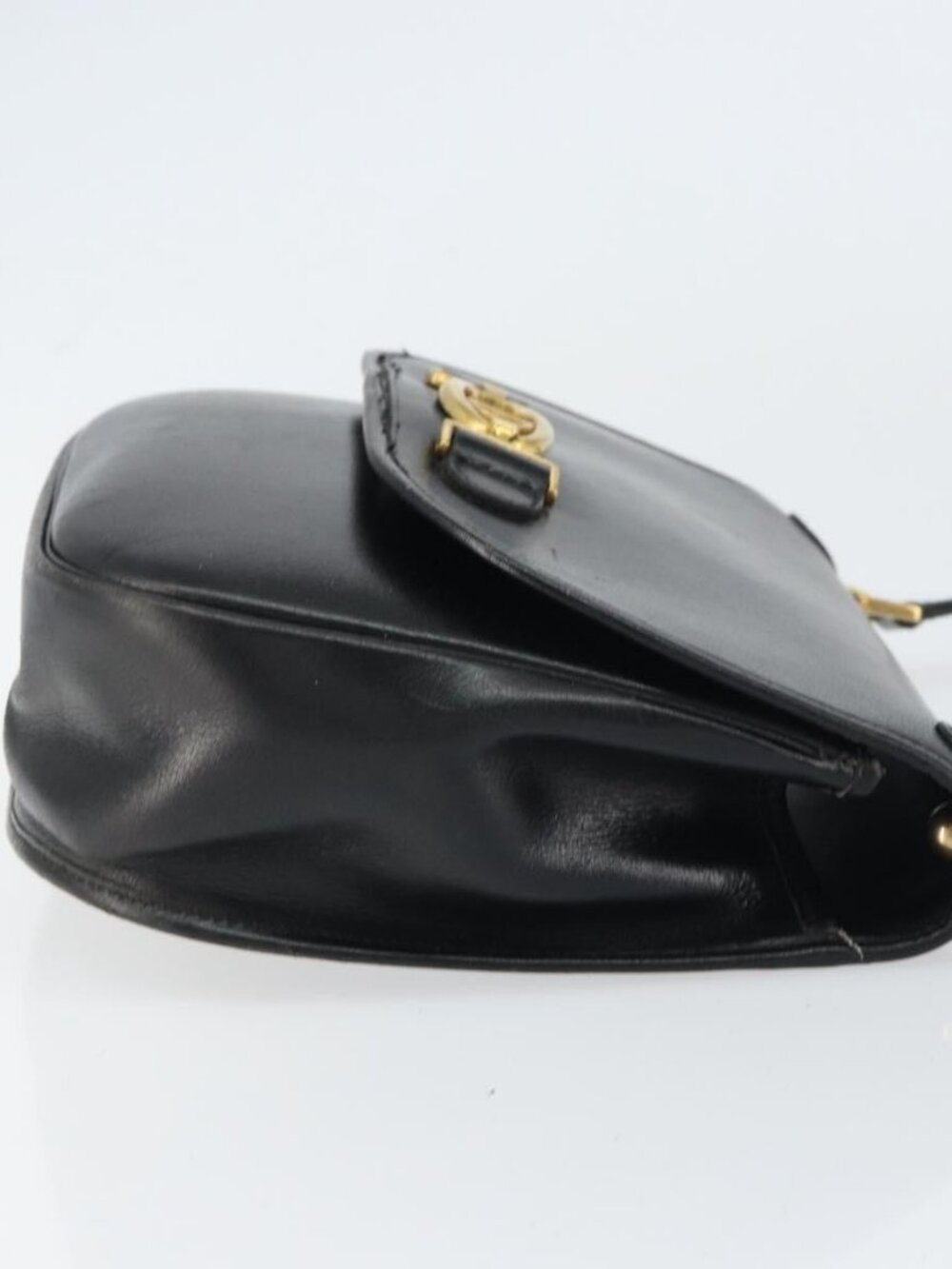 Christian Dior Shoulder Bag Leather Black Gold Auth 156492 - Picture 5 of 16